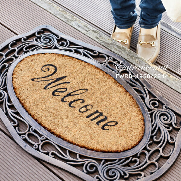 屋外玄関マット 銅仕上げラバーマット 約45×75×2.5cm ココマット