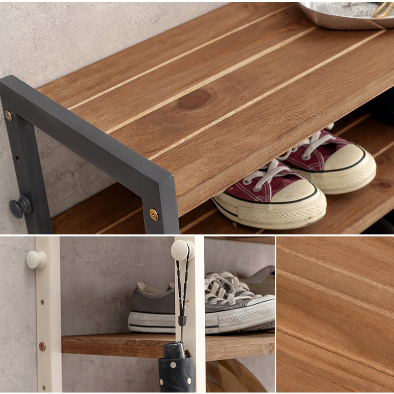 幅65][5段/7段/9段] 木製シューズラック 高さ調節可能