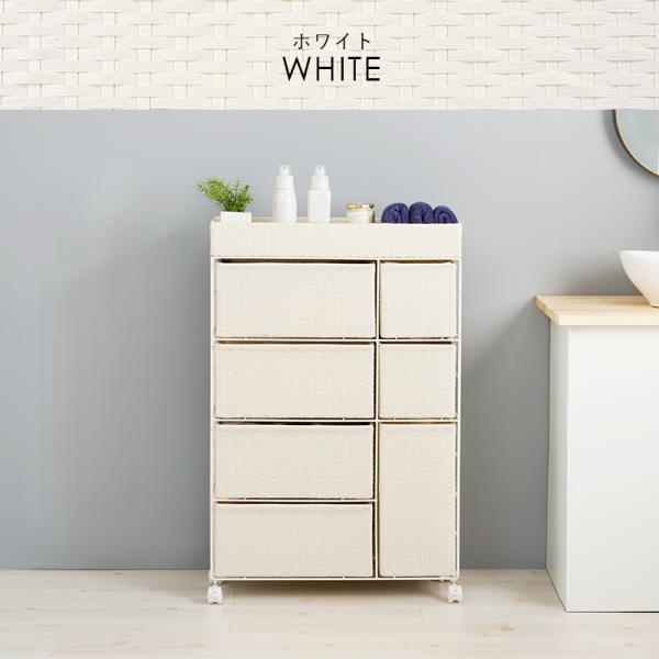 ランドリーチェスト 引き出し7杯 天板付き ラタン調 [幅66] SMOOTH