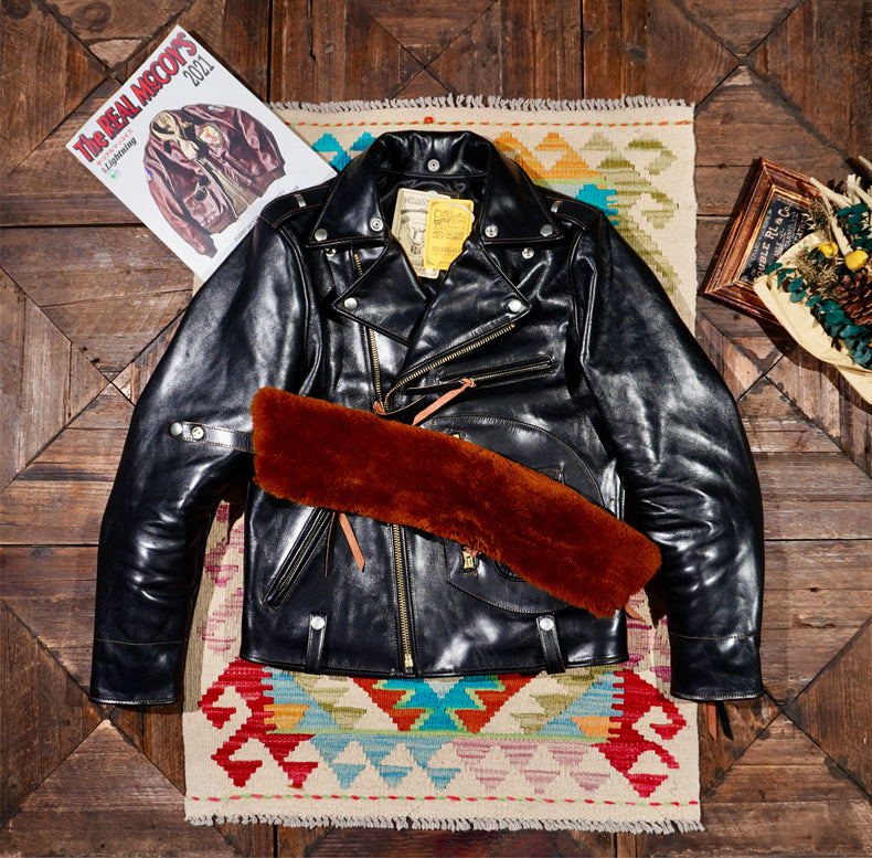 ファーの取り外し可能◇ヴィンテージ50s復刻 Dポケ イタリア産茶芯