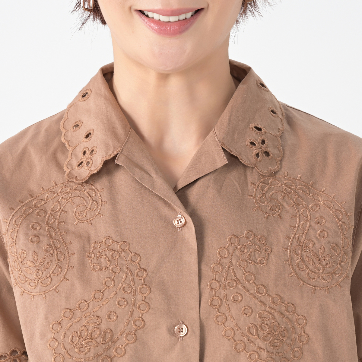 GRC スカラップ刺繍シャツ ギブリコレクション（Give Re Collection