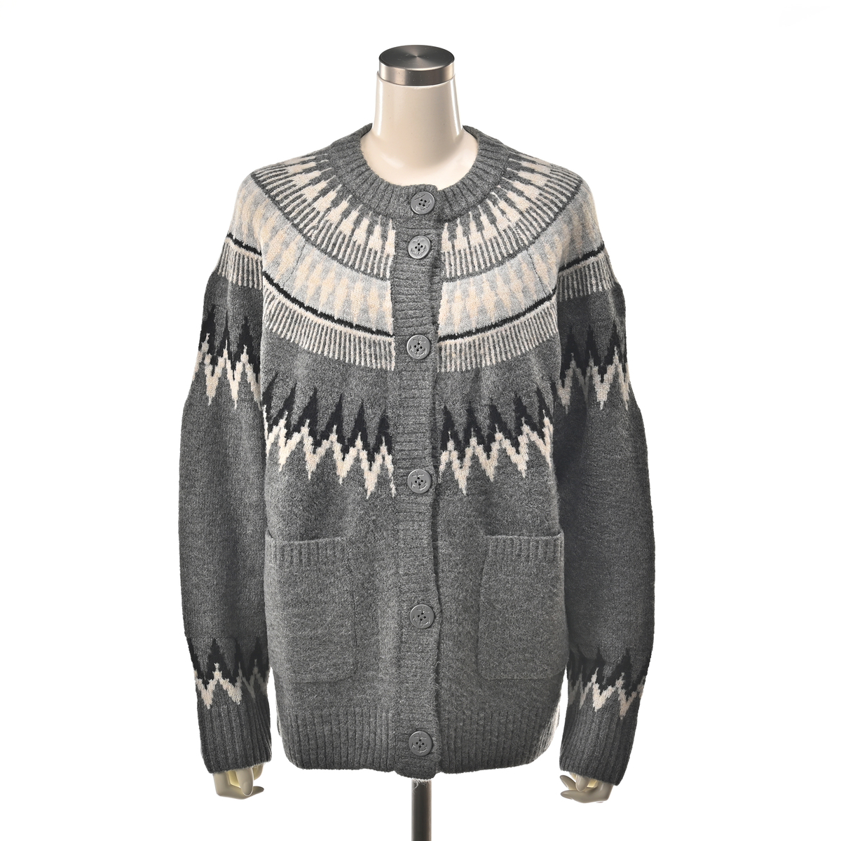 BOBSON SunSister ノルディック柄ニットカーディガン ボブソン サン