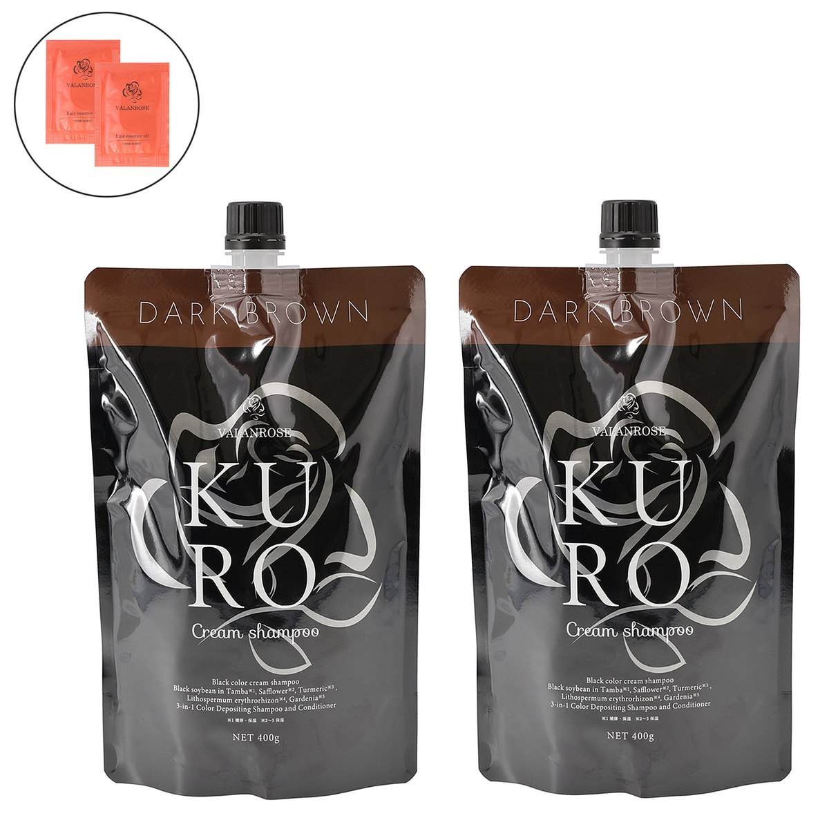 バランローズKUROクリームシャンプー 400g×2本P付特別S バランローズ