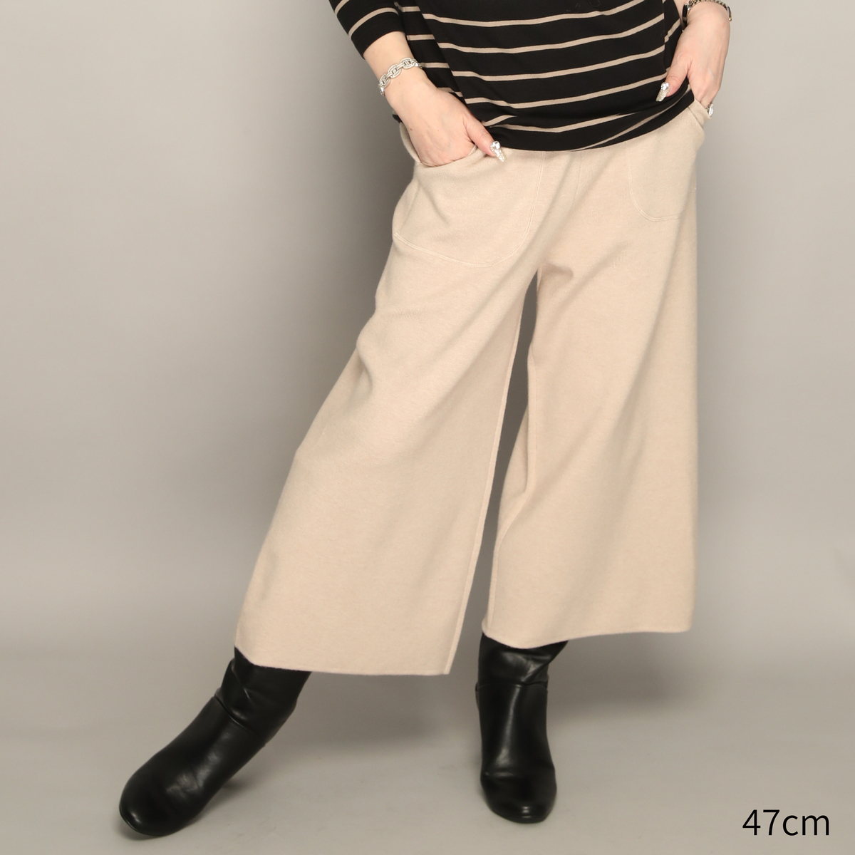 Anne Coquine 選べる股下コアスパニットガウチョパンツ アンコキーヌ