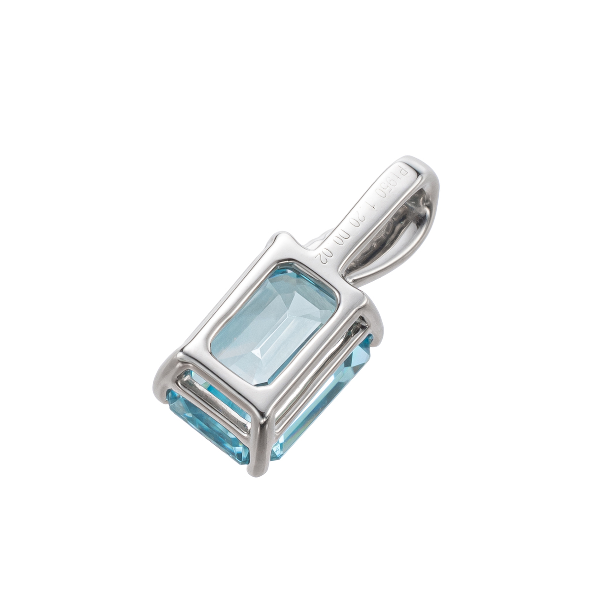 PT950 ブルージルコン ペンダントヘッド 1.2ctUP ジュエルバール