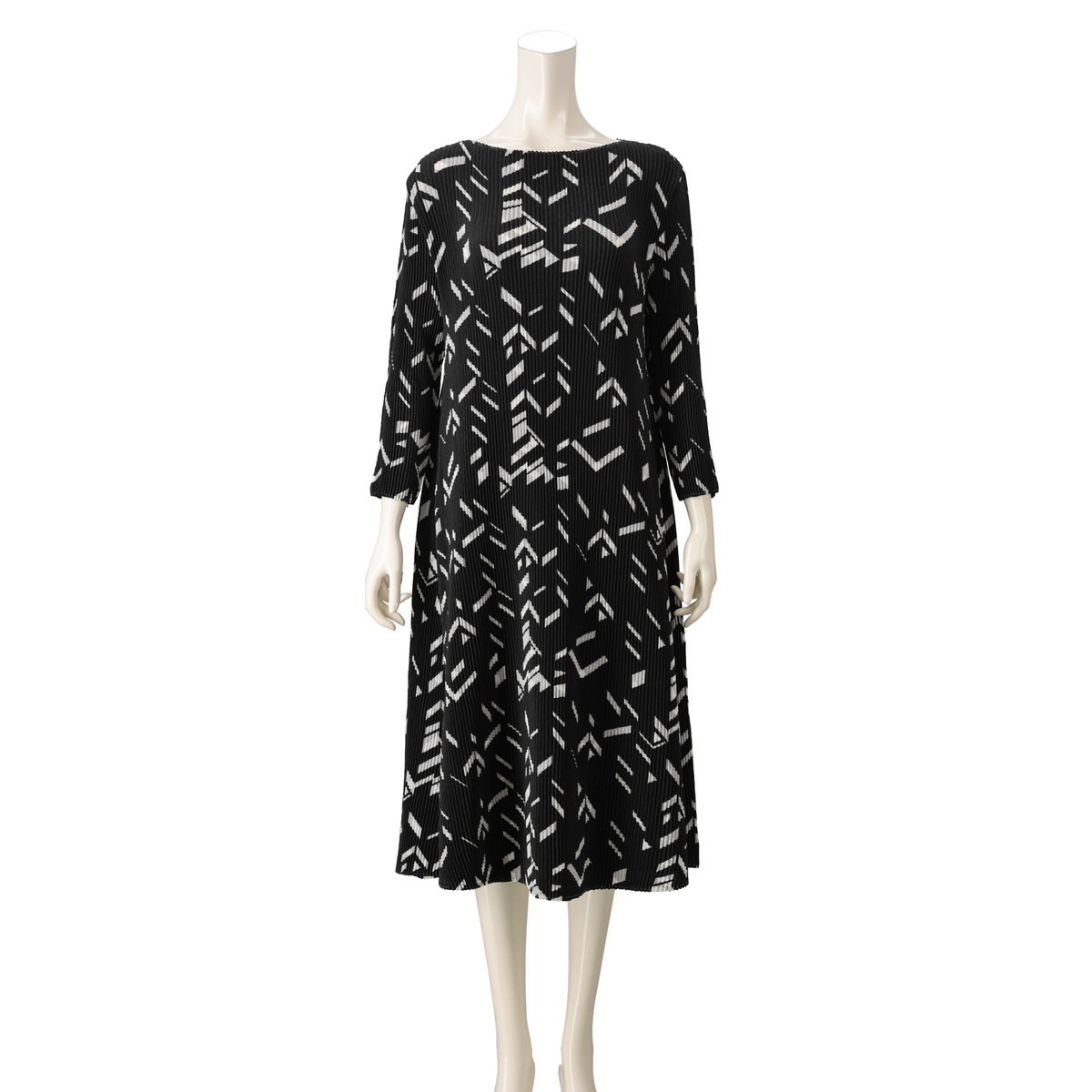 SPECCHIO シャトルプリーツフリーサイズ7分袖フレアワンピース