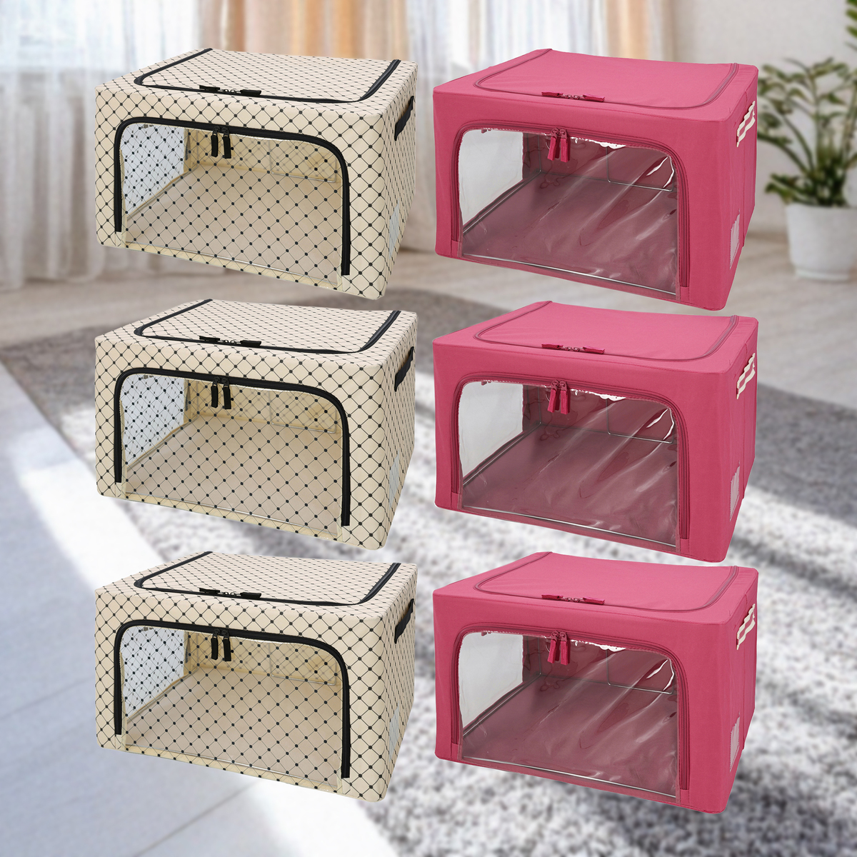 スタッキングできる 窓付き収納BOX 選べる6個セット - QVC.jp