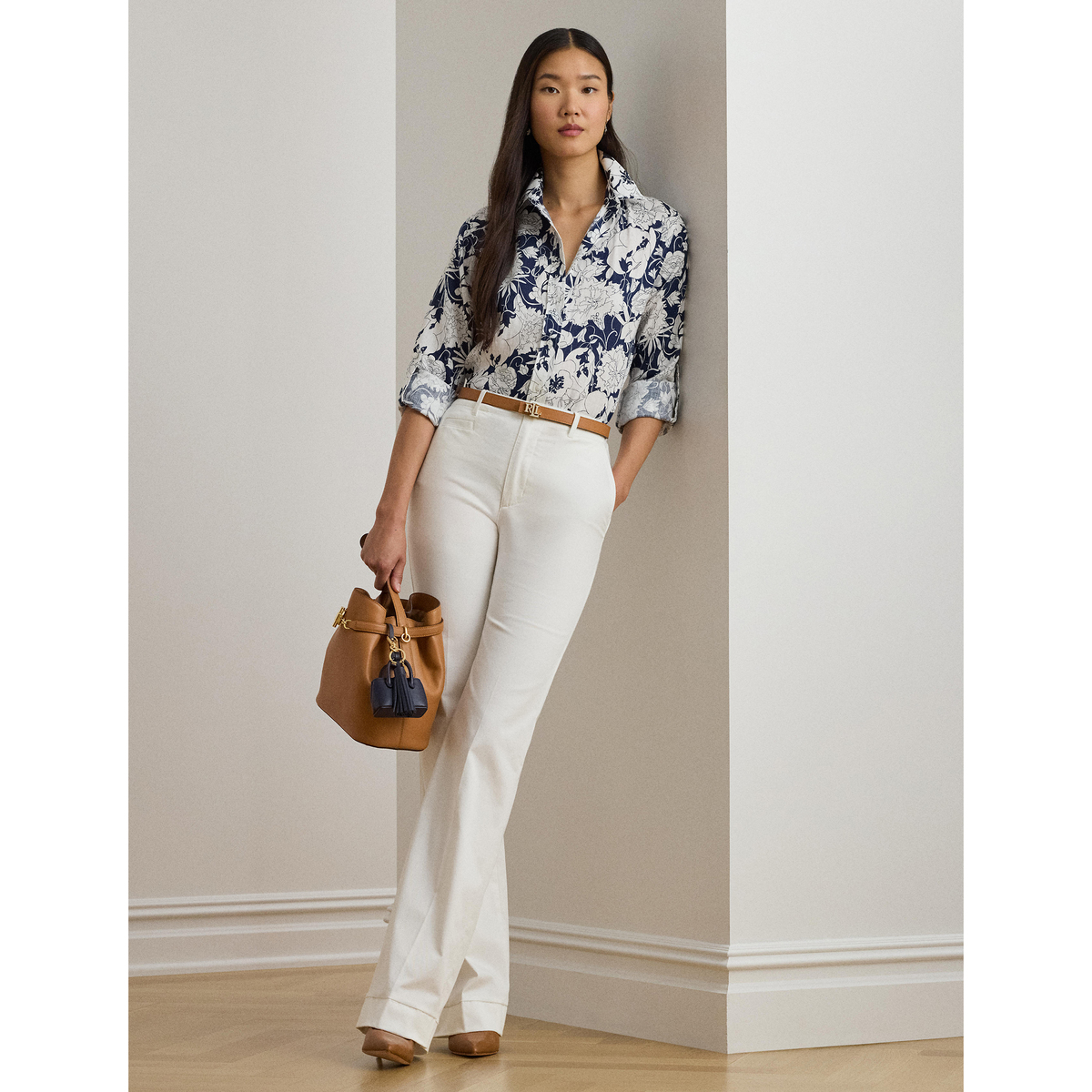 Lauren Ralph Lauren フローラルリネンシャツ Lauren Ralph Lauren