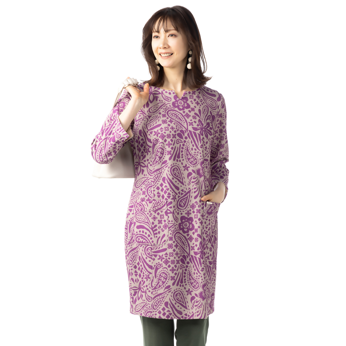 Makana na Kathy ハナウキルトモチーフプリントチュニック マカナナ