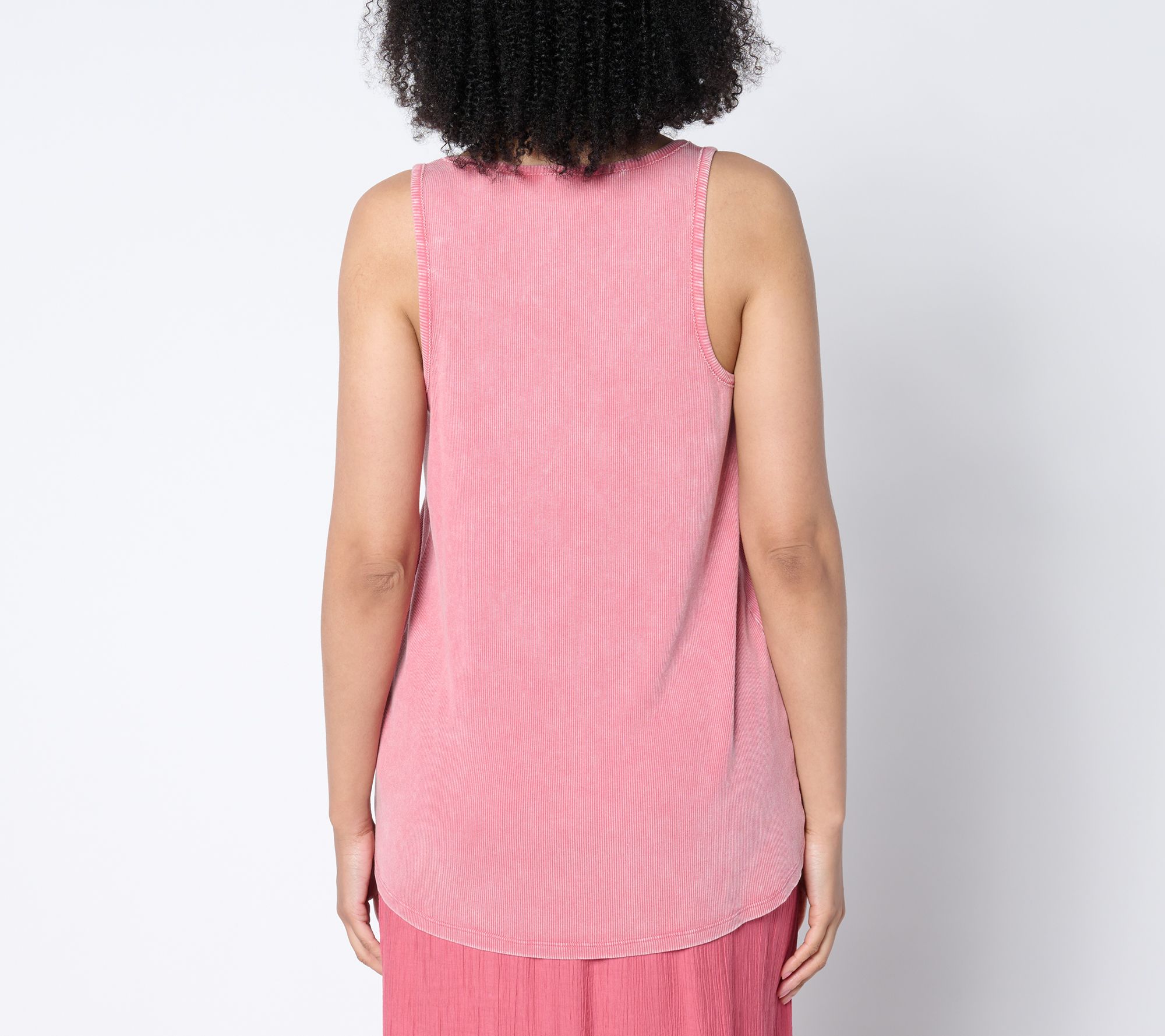Peace Love World Boheme Ribbed Knit Swing Tank Top - QVC.com