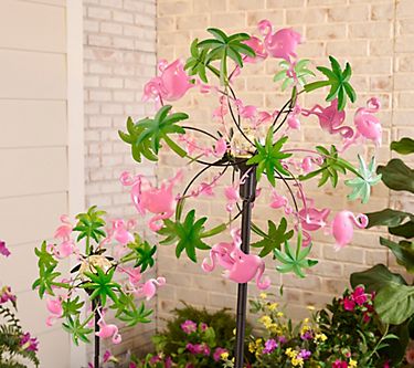 Temp-tations Outdoors Set of 2 Wind Spinners with Solar Lights