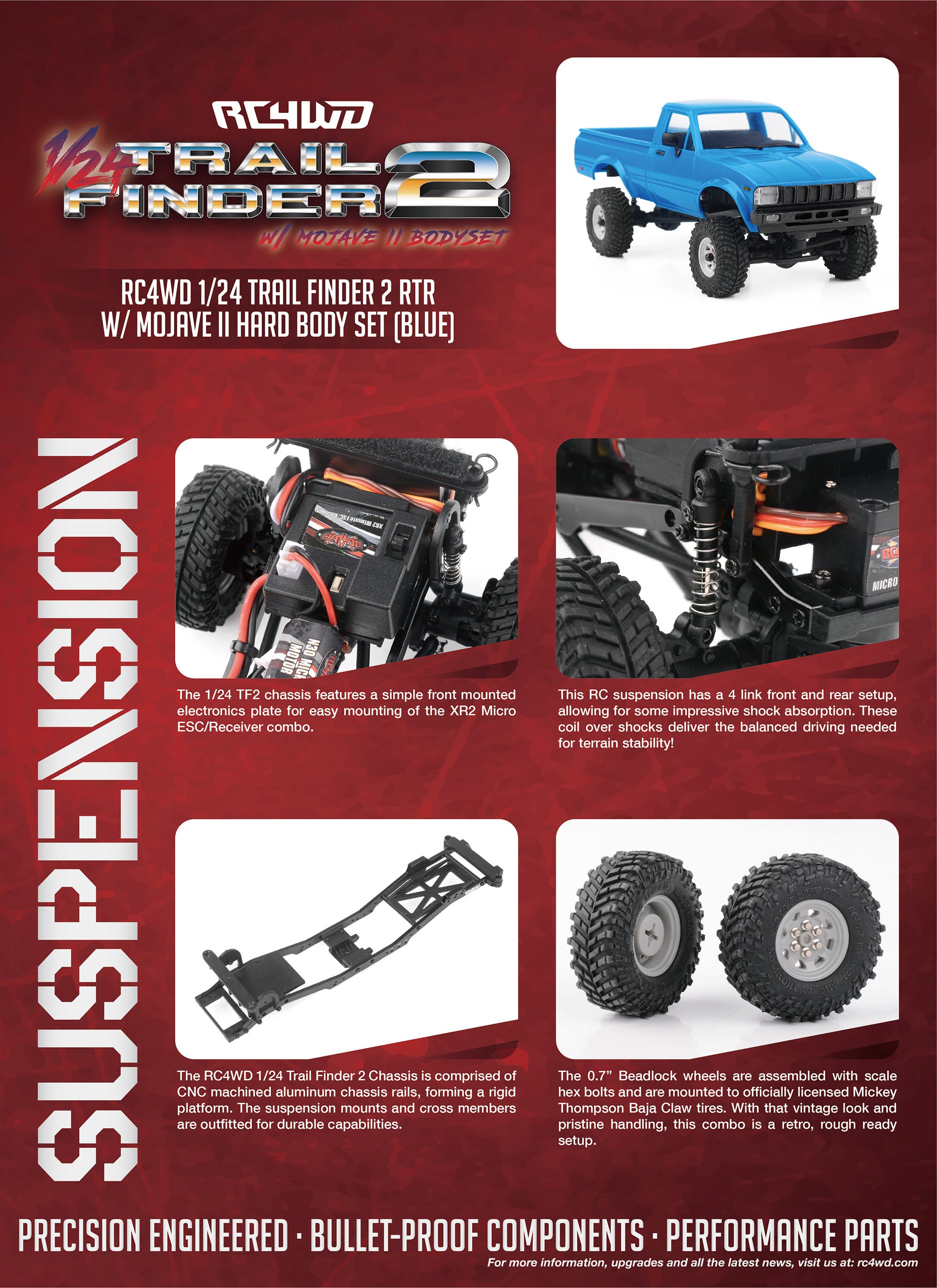 RC4WD 1/24 トレイルファインダー 2 TF2ミニ RTR W/モハーベ II レッド