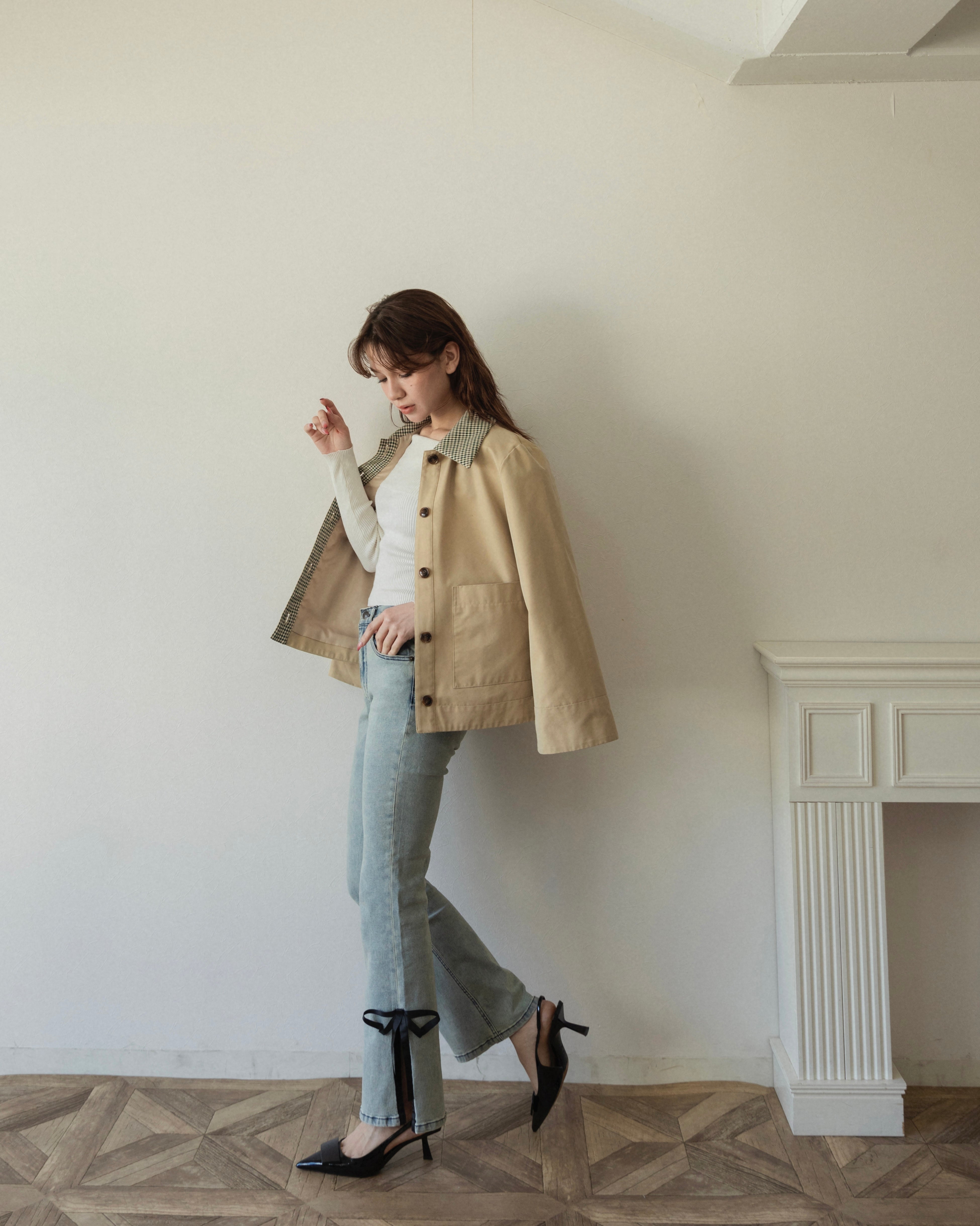 BESTSELLER】side slit denim ribbon pants – RANCLIC