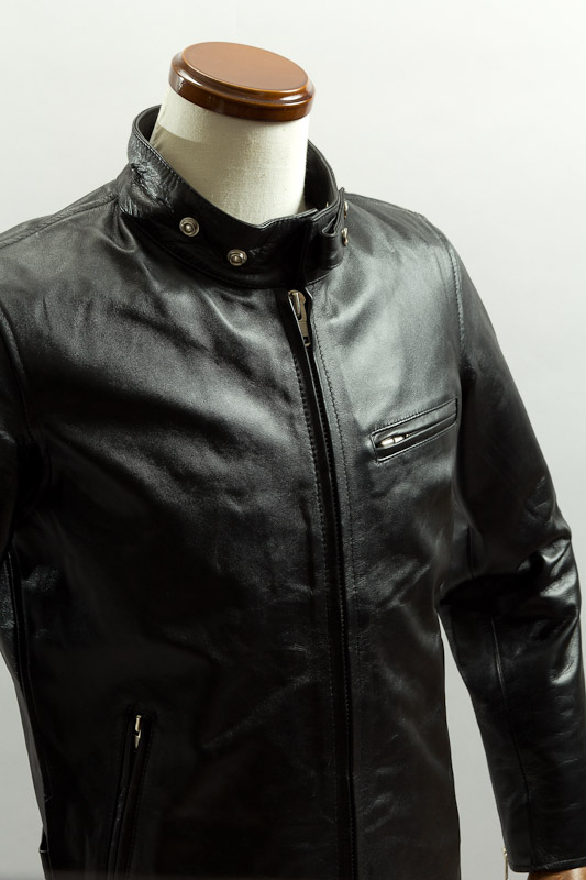 シングルライダースジャケット ブラック カウレザー、ライダース