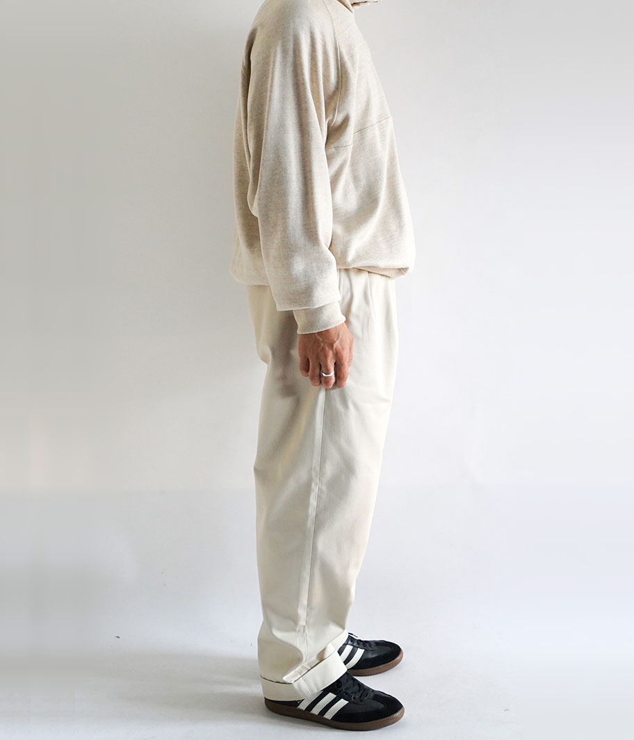 TapWater Cotton Chino Tuck Trousers [BEIGE] - Fresh Service