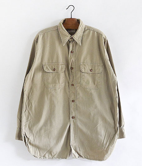 40s ヘラクレス ワークシャツ デッドストック マチ付き 猫目