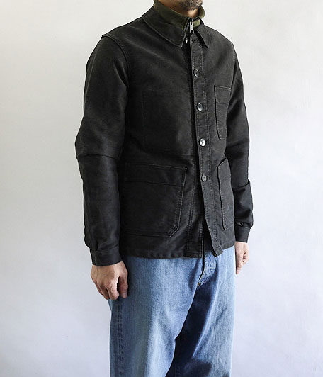 LE MONT ST MICHEL ブラックモールスキンフレンチワークジャケット