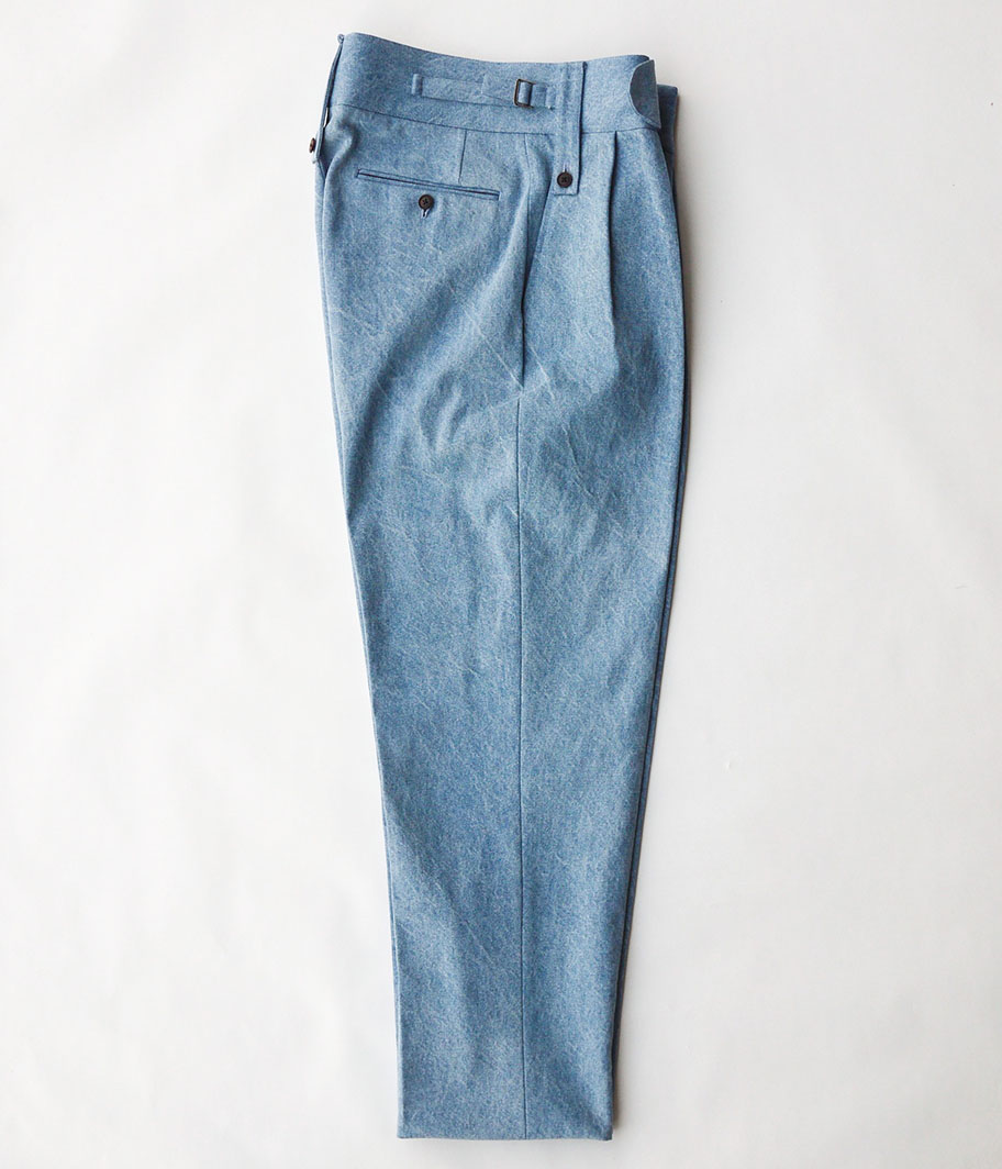 NEAT Bleach Wash Denim Beltless [BLUE] - Fresh Service NECESSARY