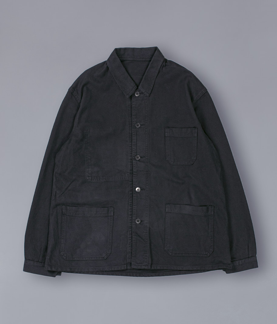 コットンツイルフレンチワークジャケット [Overdye/BLACK] - Fresh