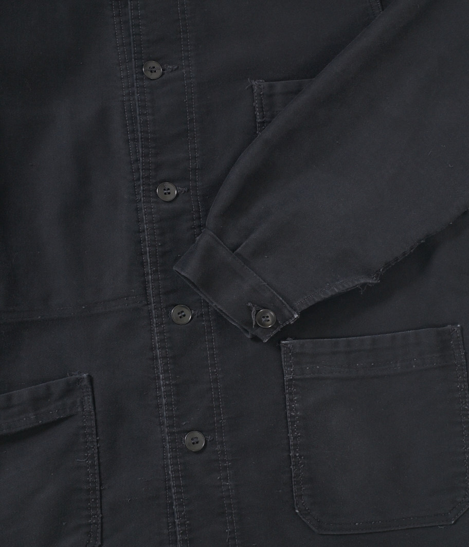 60's ブラックモールスキンフレンチワークジャケット - Fresh Service