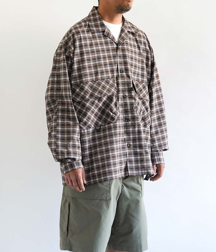 DAIWA PIER 39 Tech New Angler's Open Collar Shirts L/S [BROWN