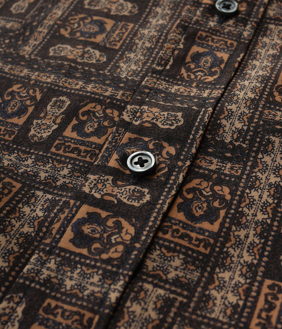 DAIWA PIER 39 TECH BAND COLLAR SHIRTS L/S [BROWN] - Fresh Service