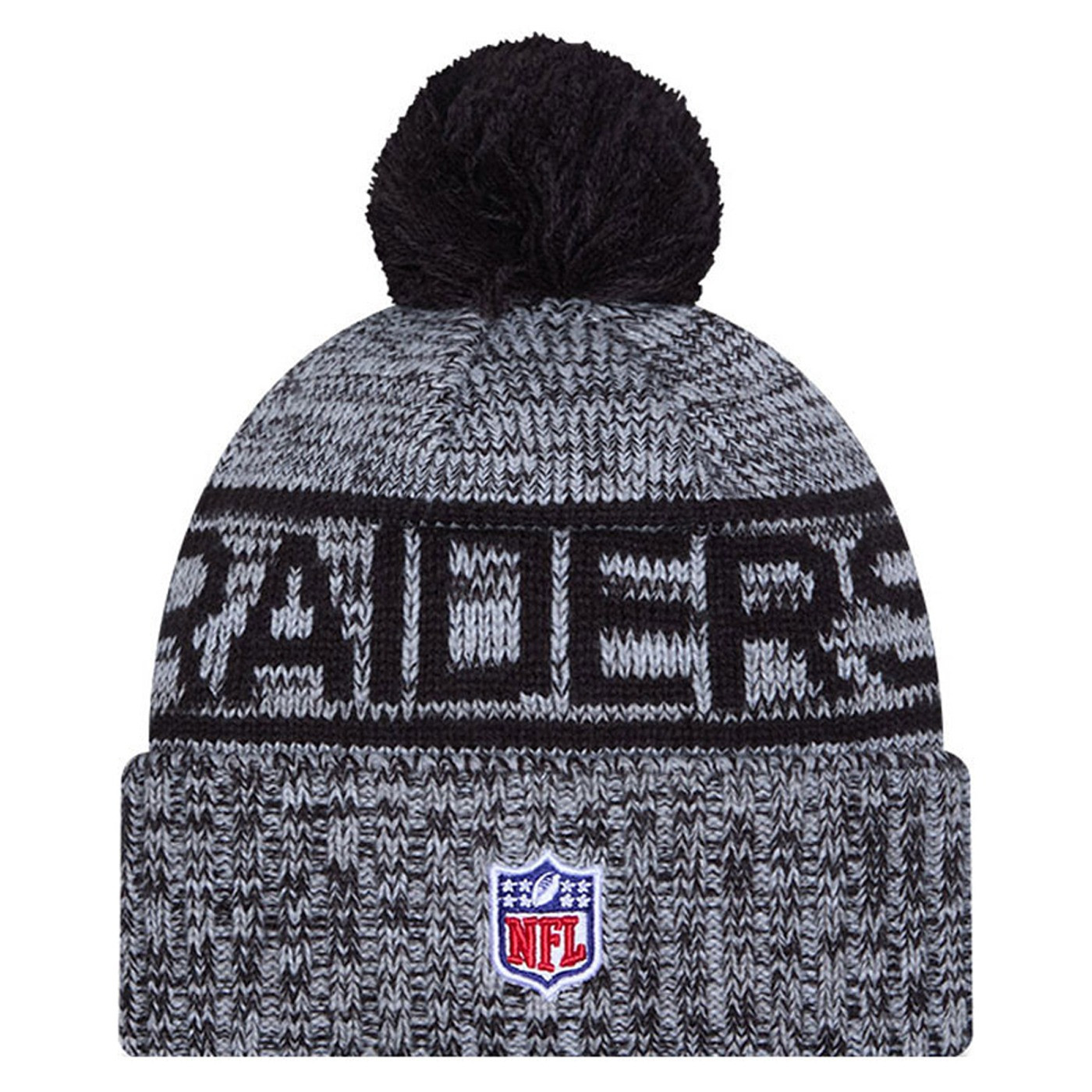 NEW ERA RAIDERS OFFICIAL 2025 SIDELINE SPORT POM KNIT CAP