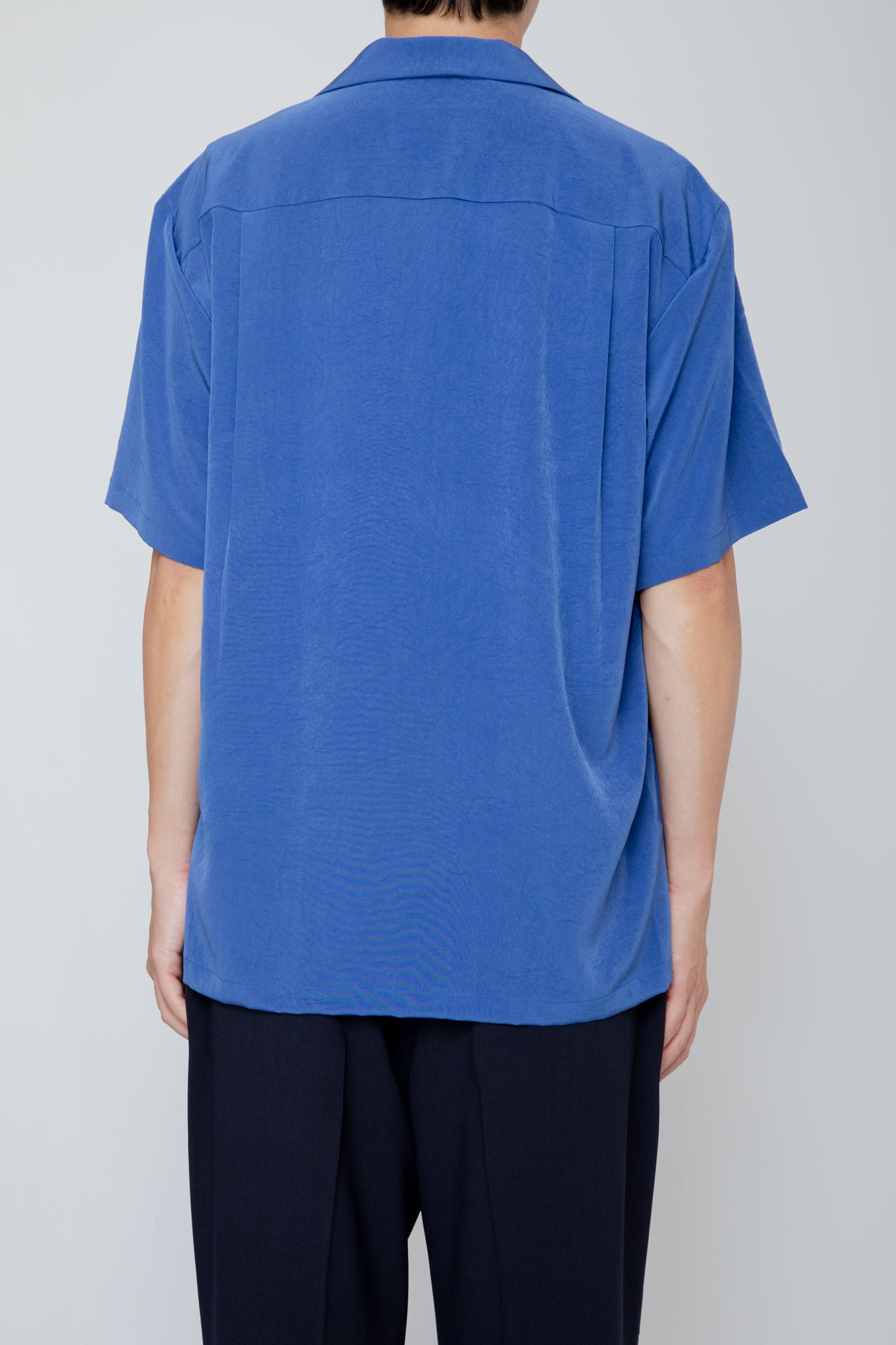 OPEN COLLAR S/S SHIRT / BLUE – RAINMAKER KYOTO