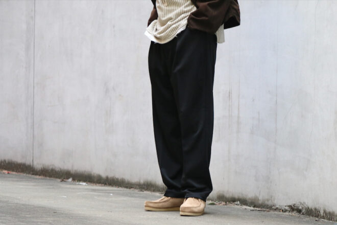 FARAH TWO-TUCK WIDE TAPERED PANTS - JERSEY - Blog