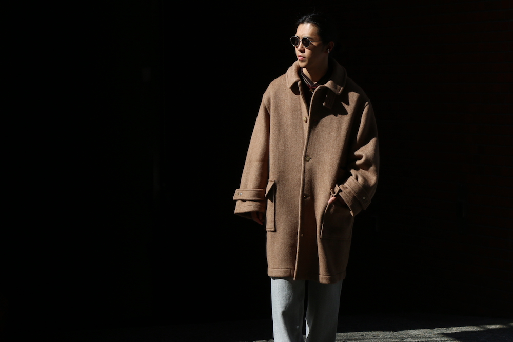 SANDWATERR RESEARCHED CITY COAT - BEAVER MELTON WOOL / ALPACA MIX