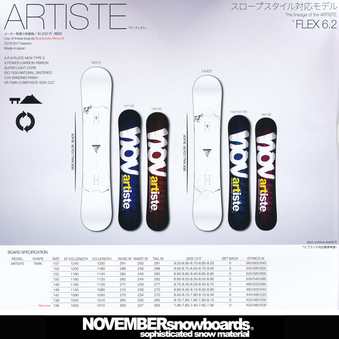 16-17 NOVEMBER ノーベンバー ARTISTE 【ノーベンバー アーティスト