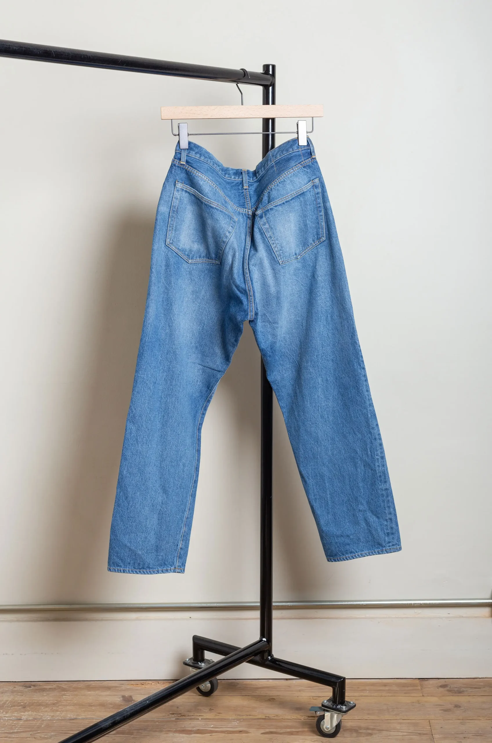 Kaptain Sunshine 5P Zipper Front Denim Pants Indigo Vintage Wash