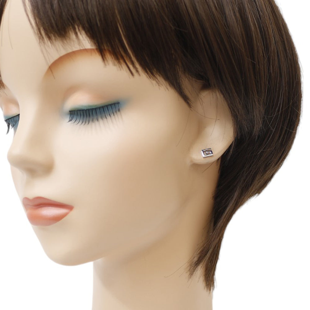 GUCCI グッチ Gロゴ ピアス 18金 K18ホワイトゴールド ユニセックス