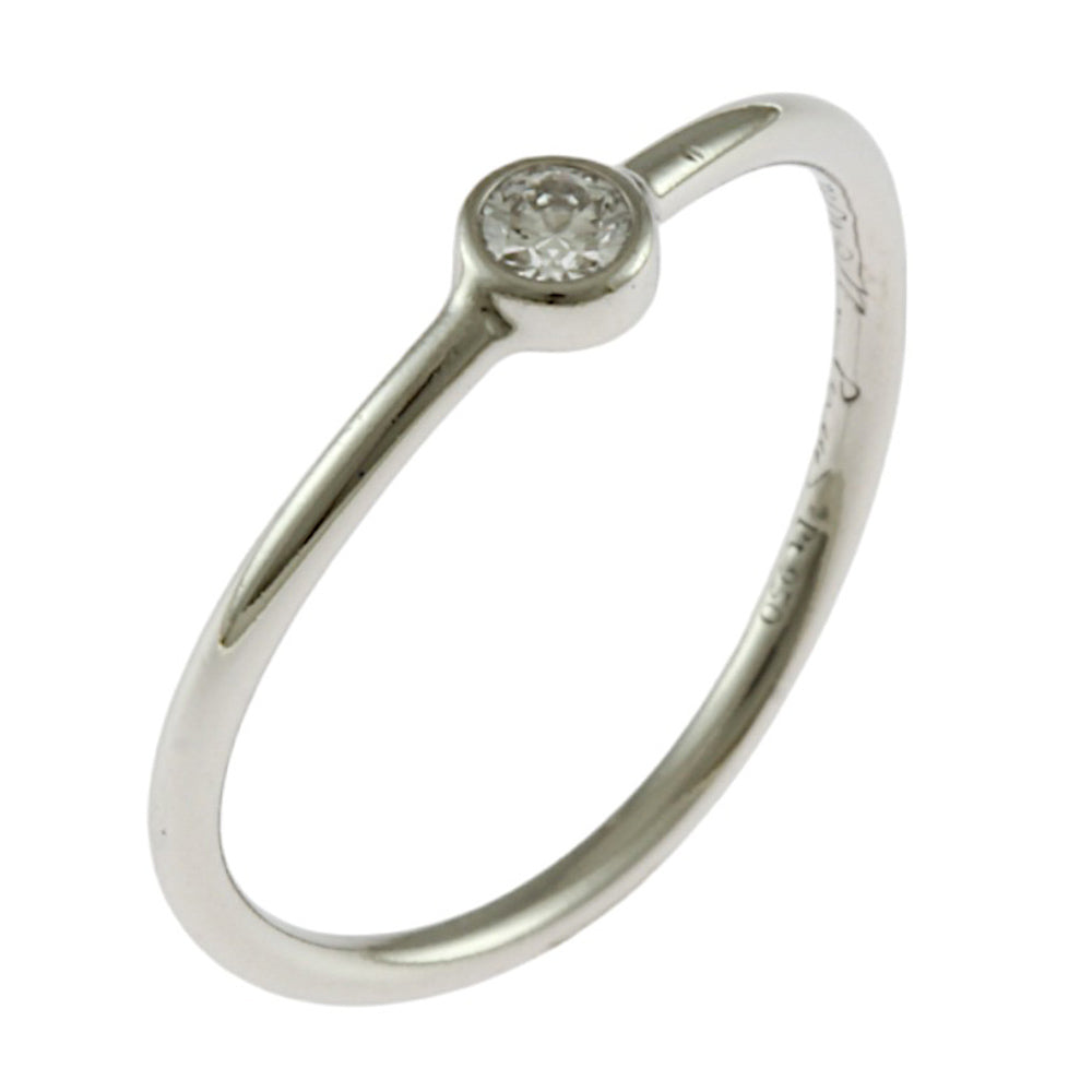 ティファニー ウェーブ シングルロウ ダイヤモンド リング 指輪