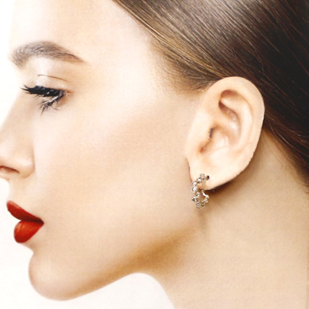 KASHIKEY カシケイ ベゼル ピアス 18金 K18イエローゴールド ブラウン