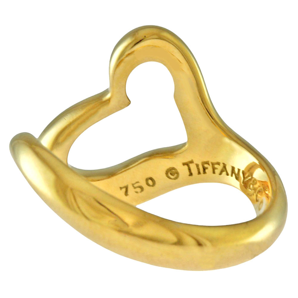 TIFFANY & CO. Tiffany Open Heart Ring Ring Ring 11 18 Gold K18