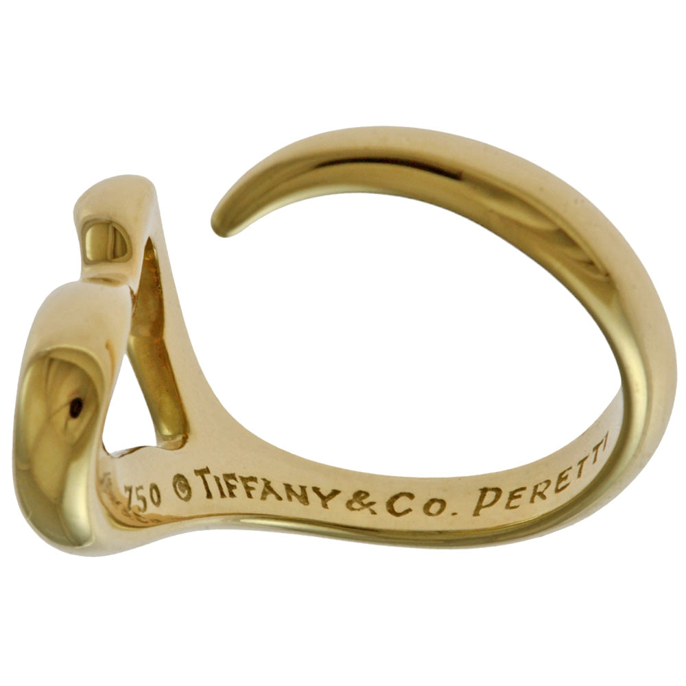 TIFFANY & CO. Tiffany Open Heart Ring Ring Ring 11 18 Gold K18