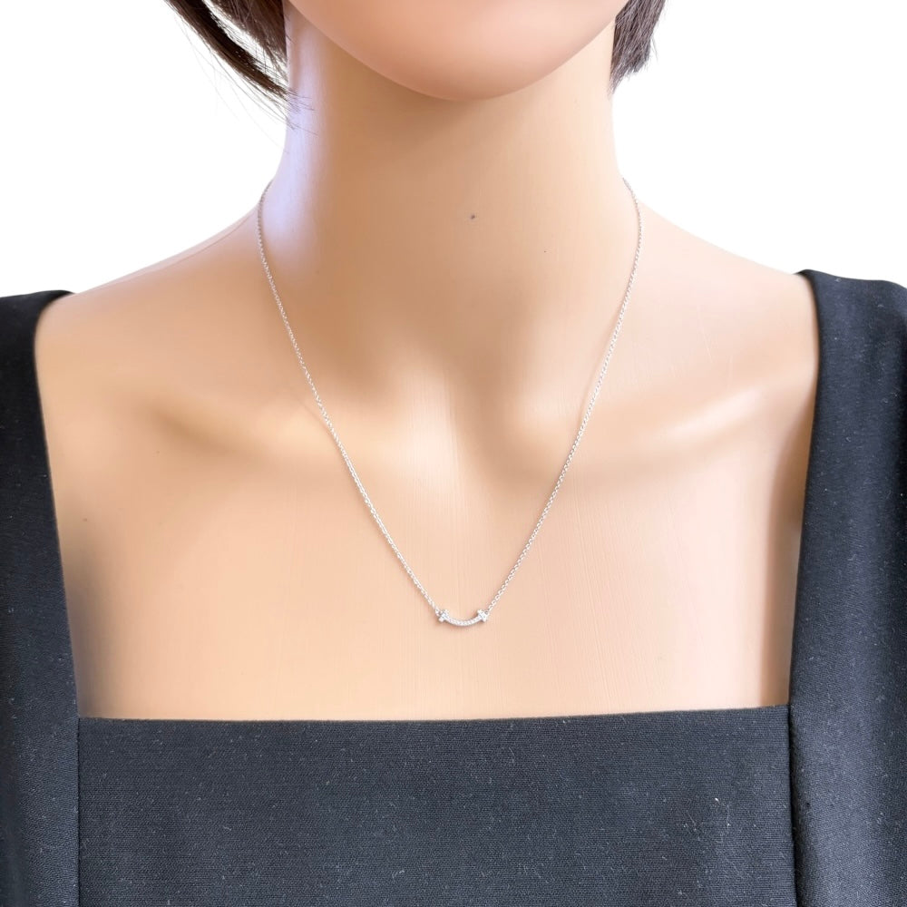 TIFFANY&Co. ティファニー Tスマイル ネックレス 18金 K18ホワイト
