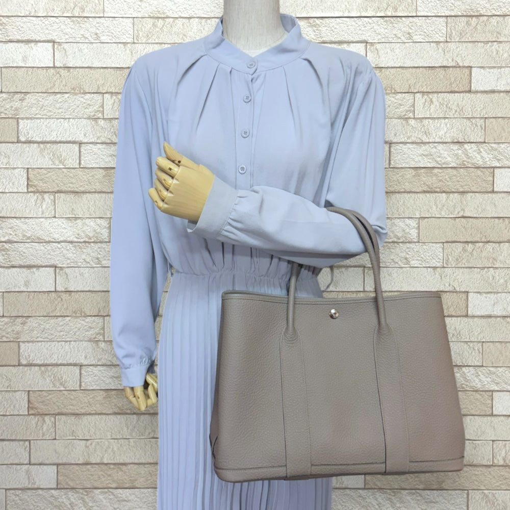 HERMES エルメス ガーデンパーティPM トートバッグ グレー レディース