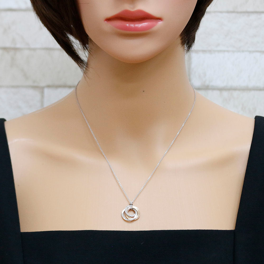 TIFFANY&Co. Tiffany Triple Interlocking Necklace 18K White