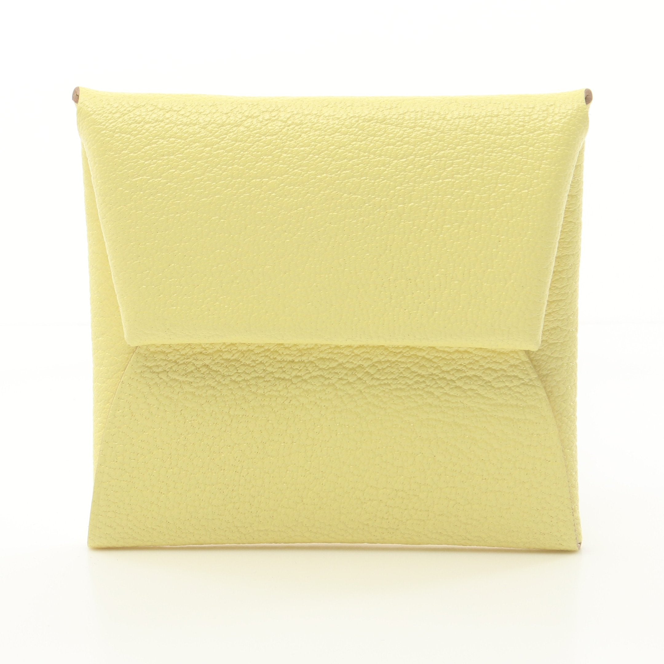 バスティア ライム コインケース シェーブル ライトイエロー シルバー