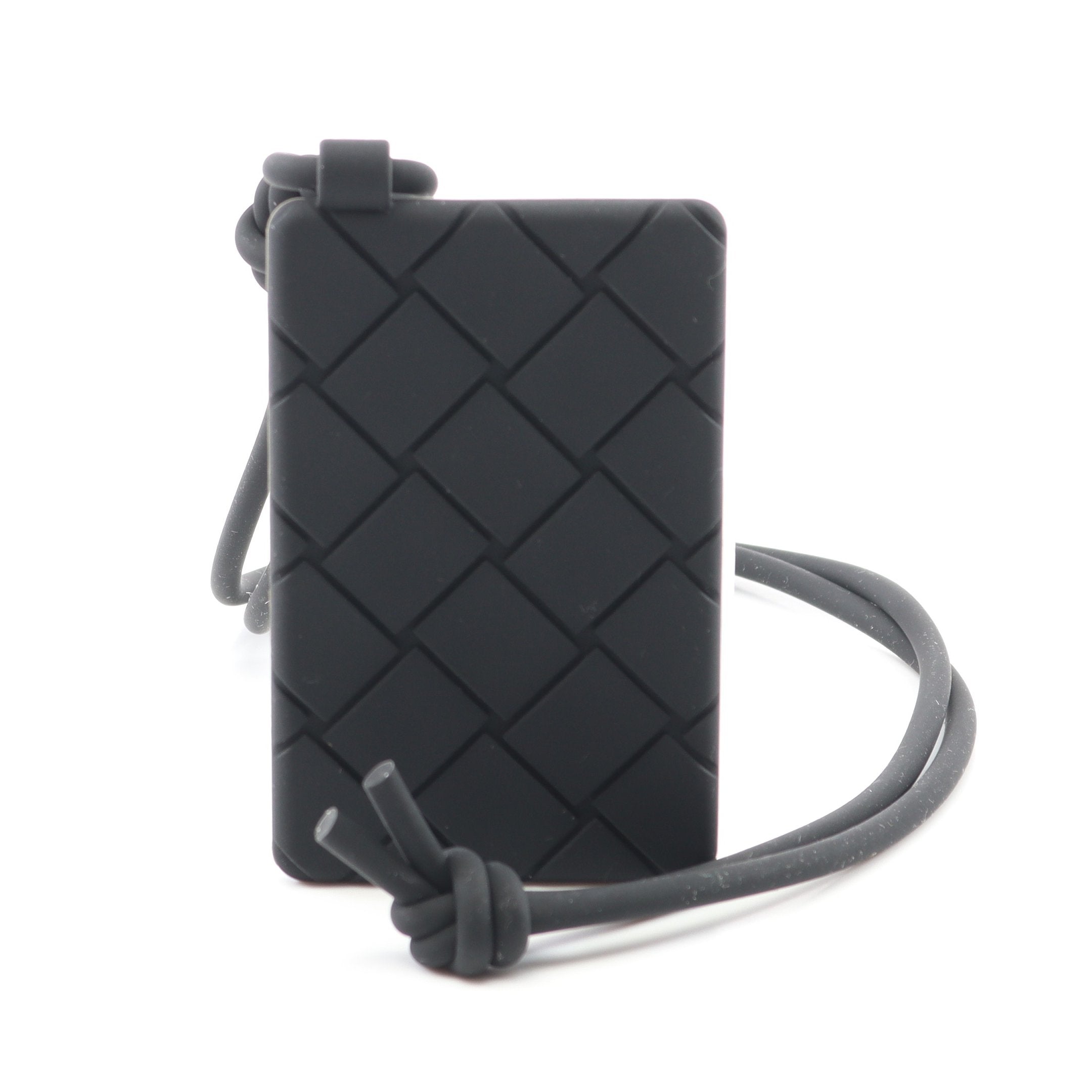 イントレチャート カードケース シリコン ブラック ストラップ付き