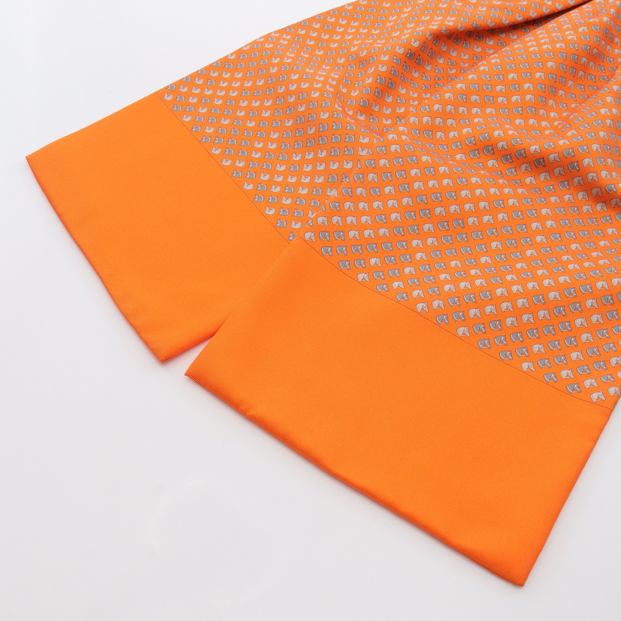 アスコットタイ ネクタイ シルク オレンジ マルチカラー エルメス – RECLO
