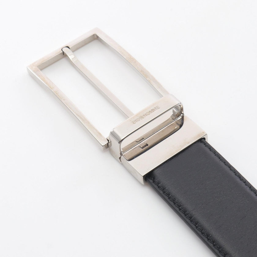 dior homme ディオール 85 グレージュレザー ベルト メタルバックル