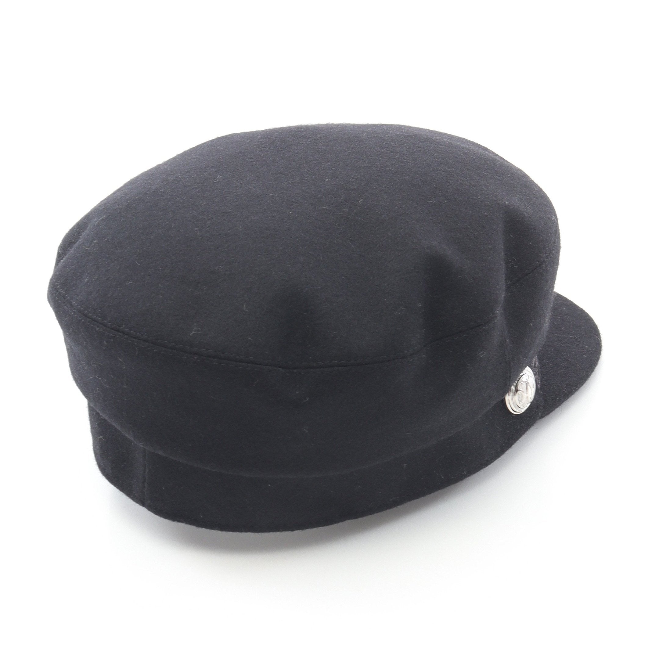 キャスケット カブール アン フィネス 帽子 ウール ブラック エルメス