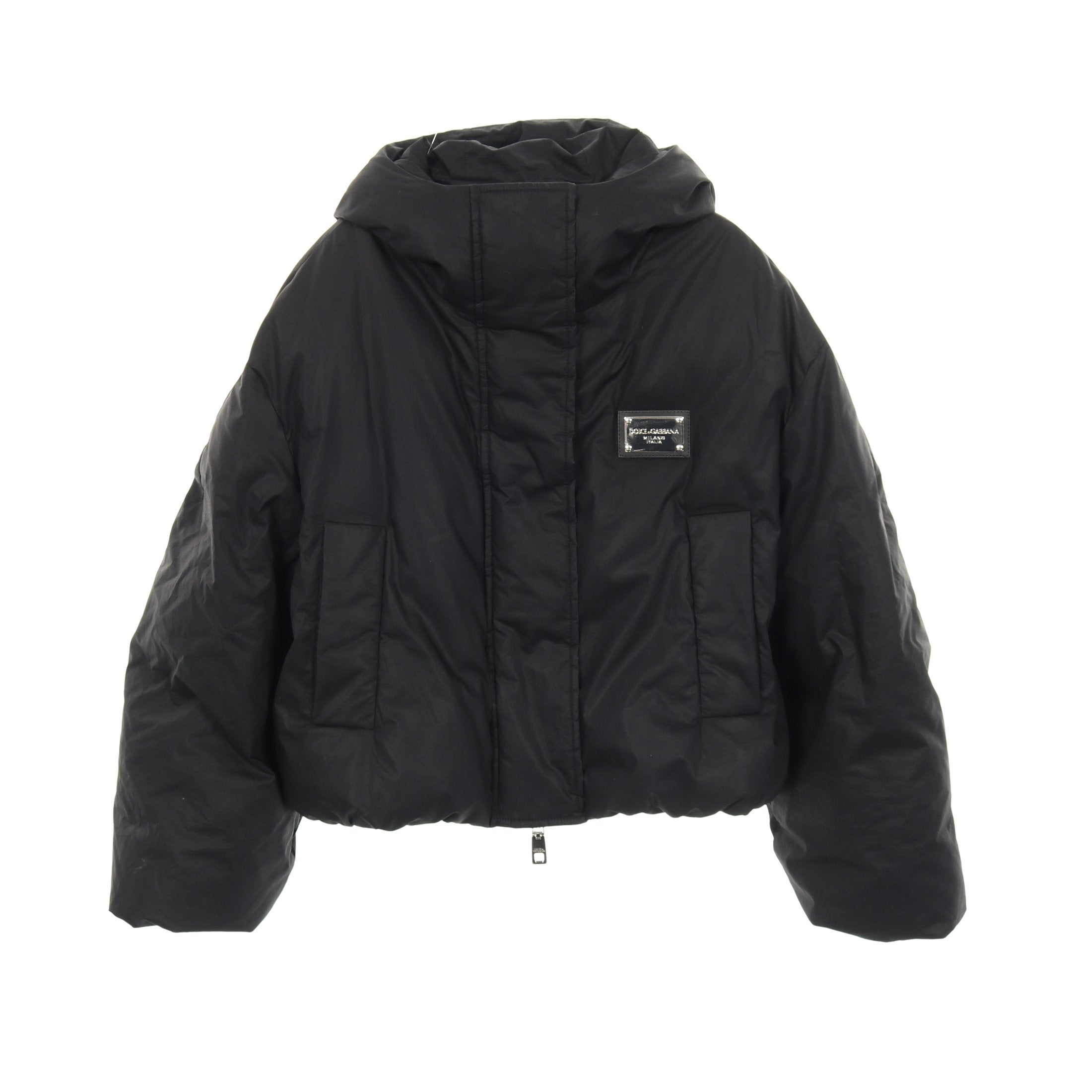 ジャケット コットン ブラック 中綿 フード付き ドルチェアンド
