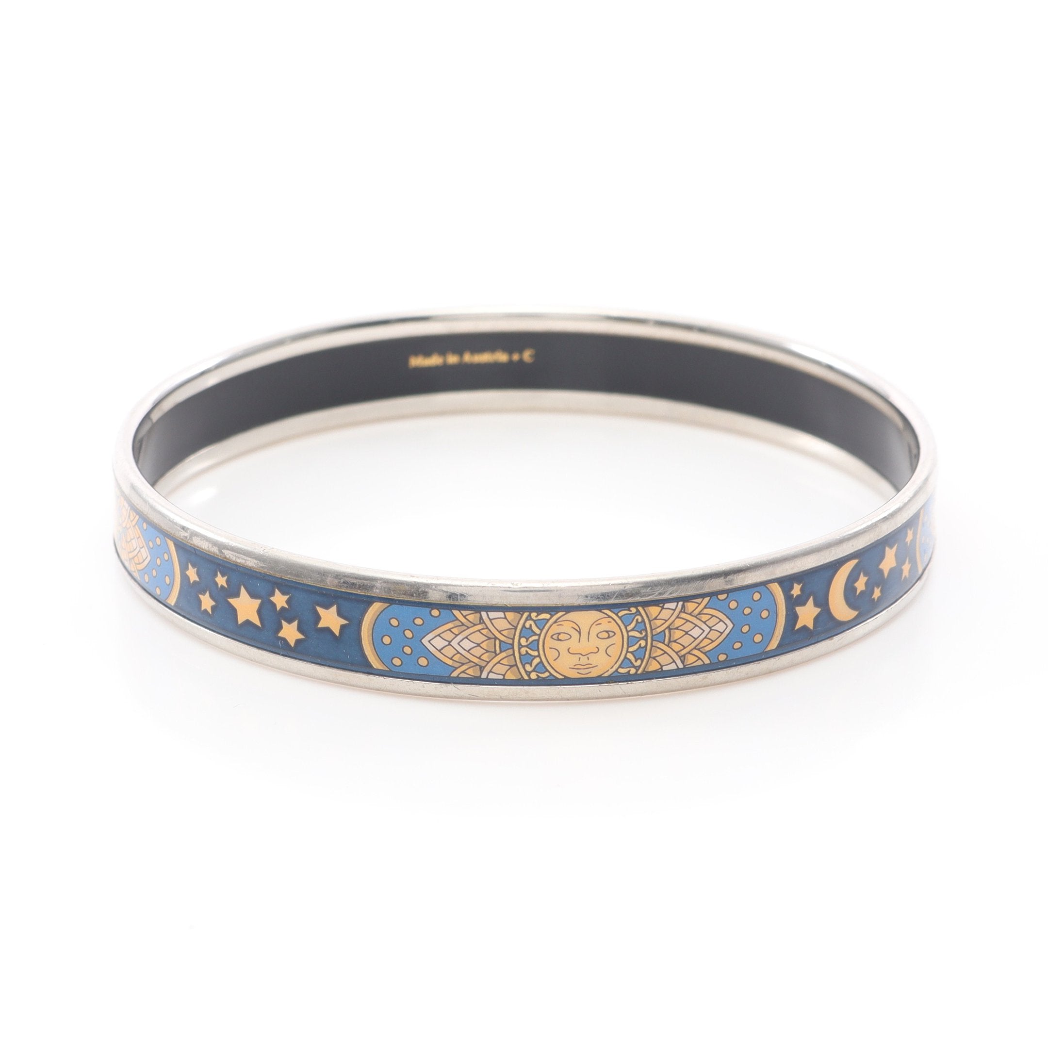 エマイユPM バングル 七宝 シルバー ブルー マルチカラー エルメス – RECLO