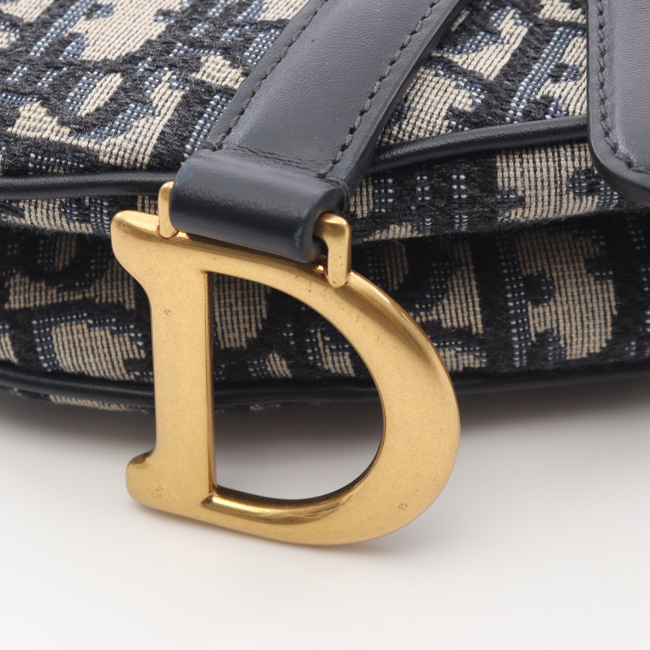 SADDLE サドル オブリーク ハンドバッグ キャンバス レザー ネイビー