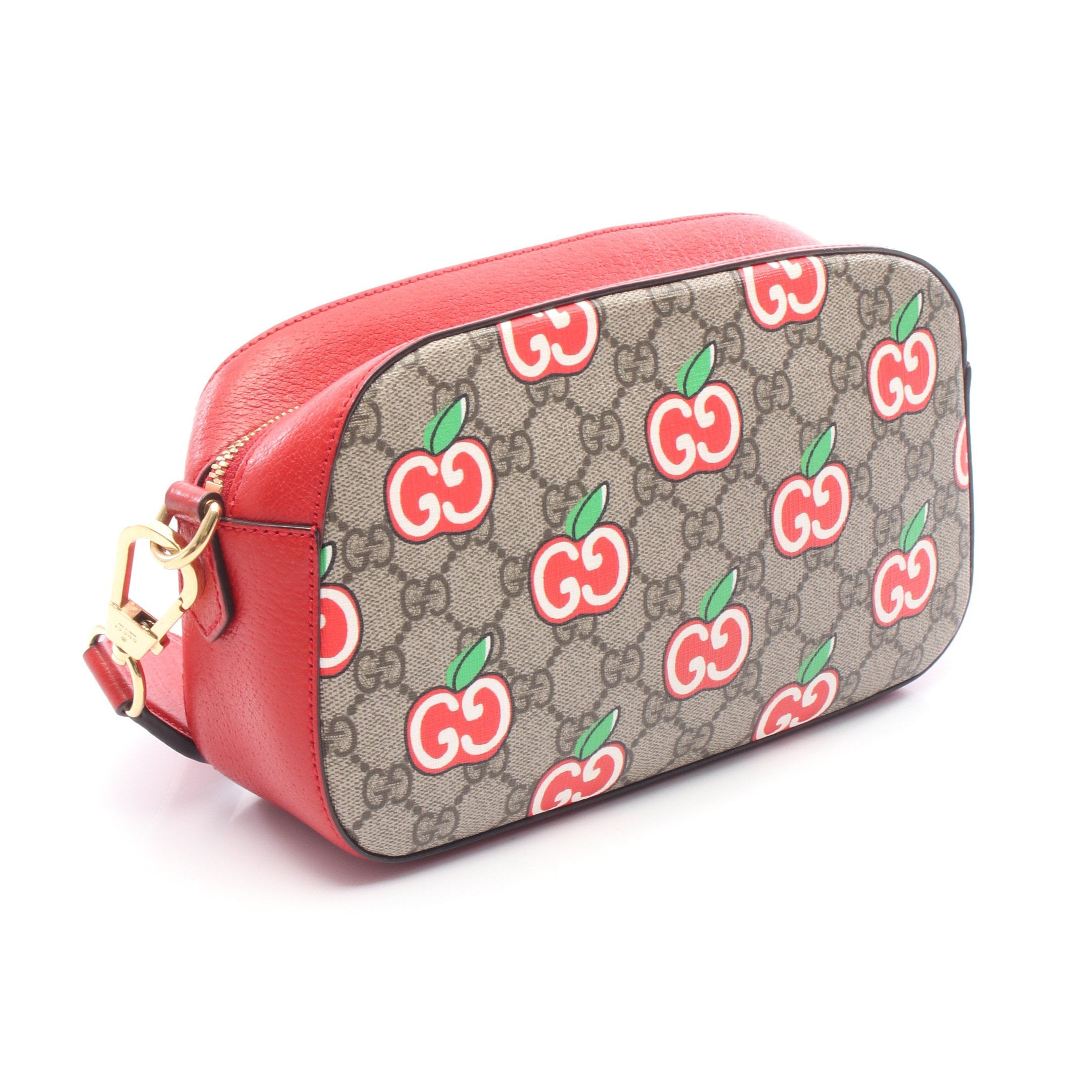 GGスプリーム ショルダーバッグ PVC レザー ベージュ レッド マルチ