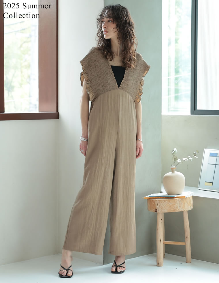 ドライタッチ深Vネックオールインワン - オールインワン通販 | 人気